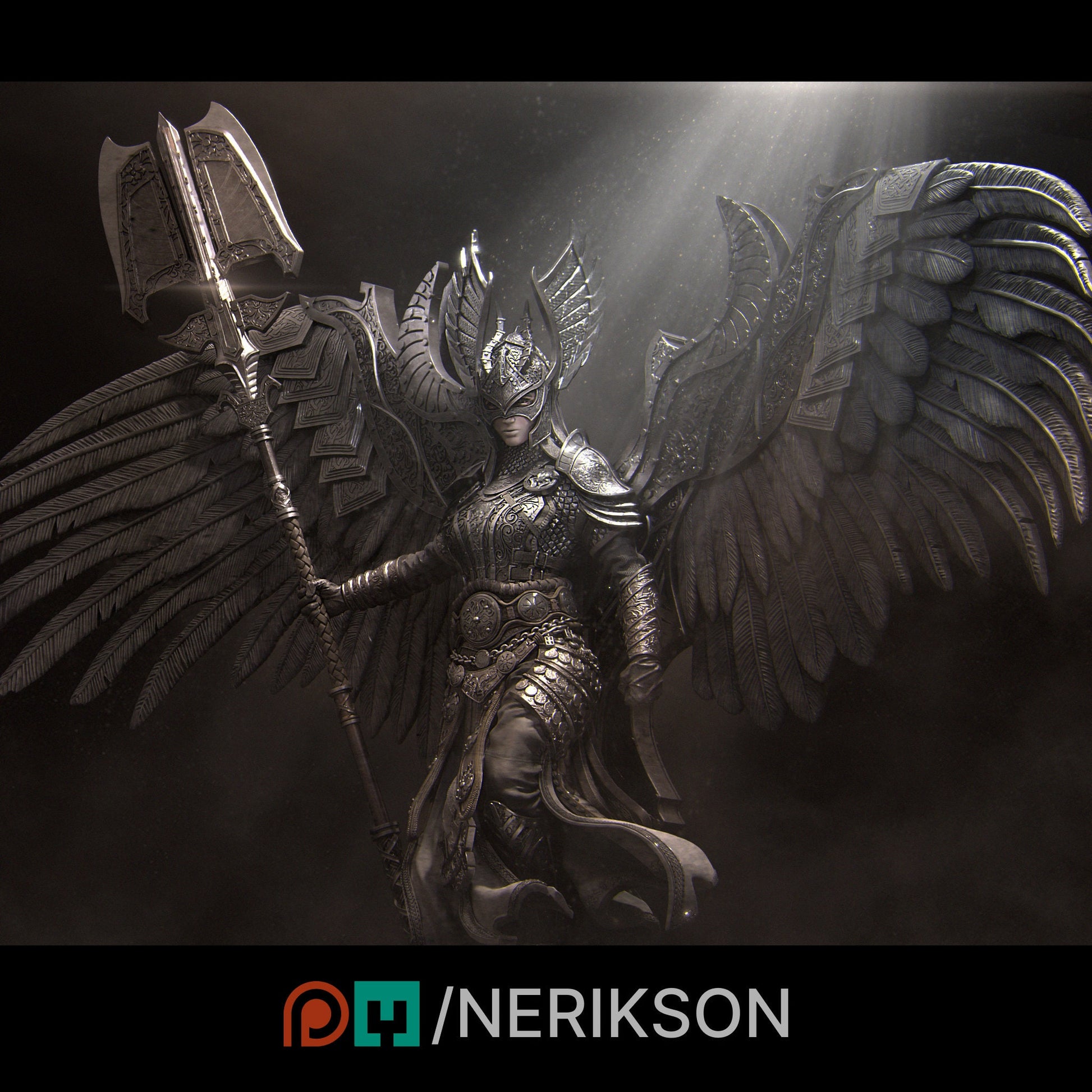 Revna Statue, Valkyrie, Ernest Nemirovsky| Dungeons and Dragons | Pathfinder | Table Top RPG | 3D Printed Model