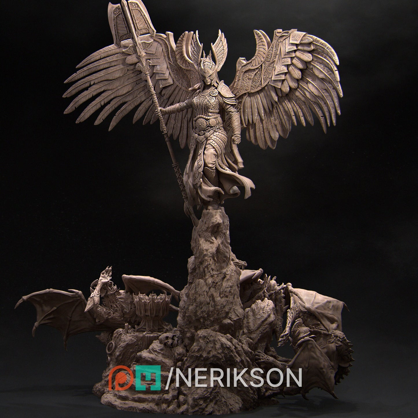 Revna Statue, Valkyrie, Ernest Nemirovsky| Dungeons and Dragons | Pathfinder | Table Top RPG | 3D Printed Model