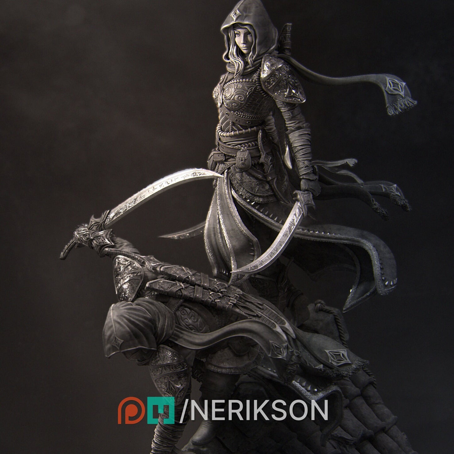 Artemesia and Nasir Statue, Assassin, Ernest Nemirovsky| Dungeons and Dragons | Pathfinder | Table Top RPG | 3D Printed Model