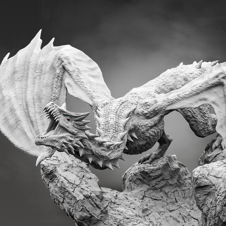 Infernal Wyvern, Evox Art | Dungeons and Dragons | Pathfinder | Table Top RPG | 3D Printed Model