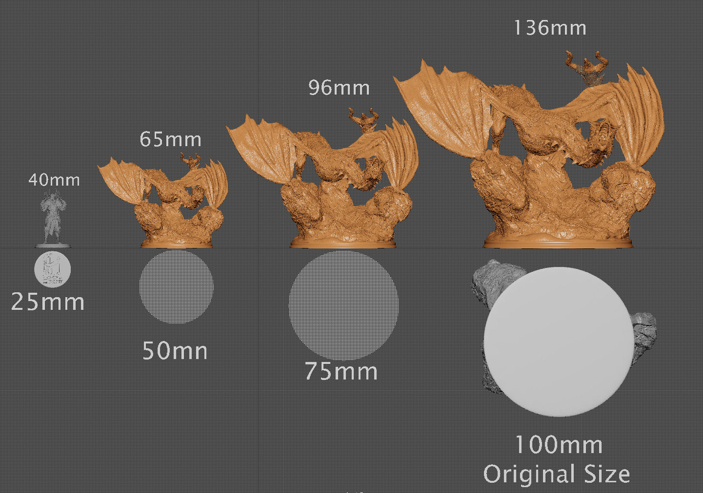 Infernal Wyvern, Evox Art | Dungeons and Dragons | Pathfinder | Table Top RPG | 3D Printed Model