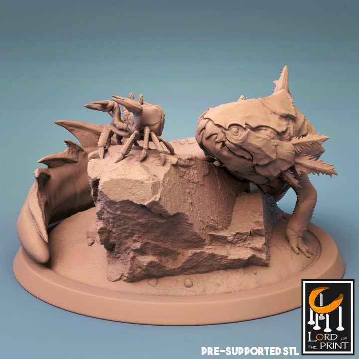 Placurdo, Axolotl, Lord of the Print | Dungeons and Dragons | Pathfinder | Table Top RPG | 3D Printed Model