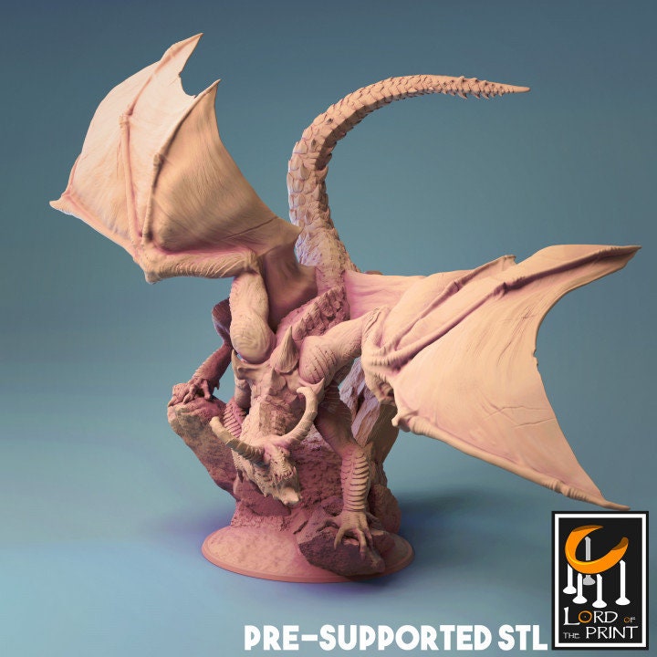 Fafnir, Lord of the Print | Dungeons and Dragons | Pathfinder | Table Top RPG | 3D Printed Model