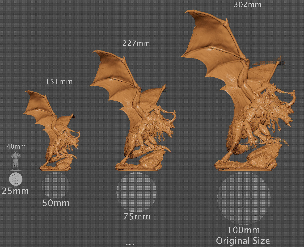 Fafnir Mounted, Lord of the Print | Dungeons and Dragons | Pathfinder | Table Top RPG | 3D Printed Model