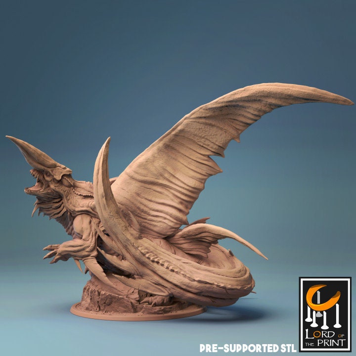 Pale Dragon, Lord of the Print | Dungeons and Dragons | Pathfinder | Table Top RPG | 3D Printed Model