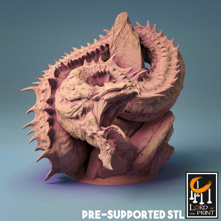 Jormungandr, Lord of the Print | Dungeons and Dragons | Pathfinder | Table Top RPG | 3D Printed Model