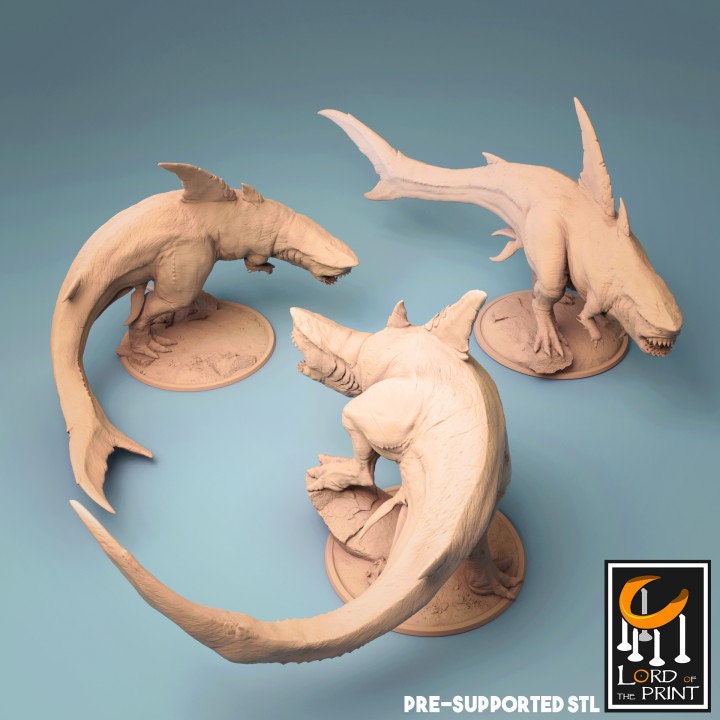 Karchar Tyrant, Shark rex Lord of the Print | Dungeons and Dragons | Pathfinder | Table Top RPG | 3D Printed Model