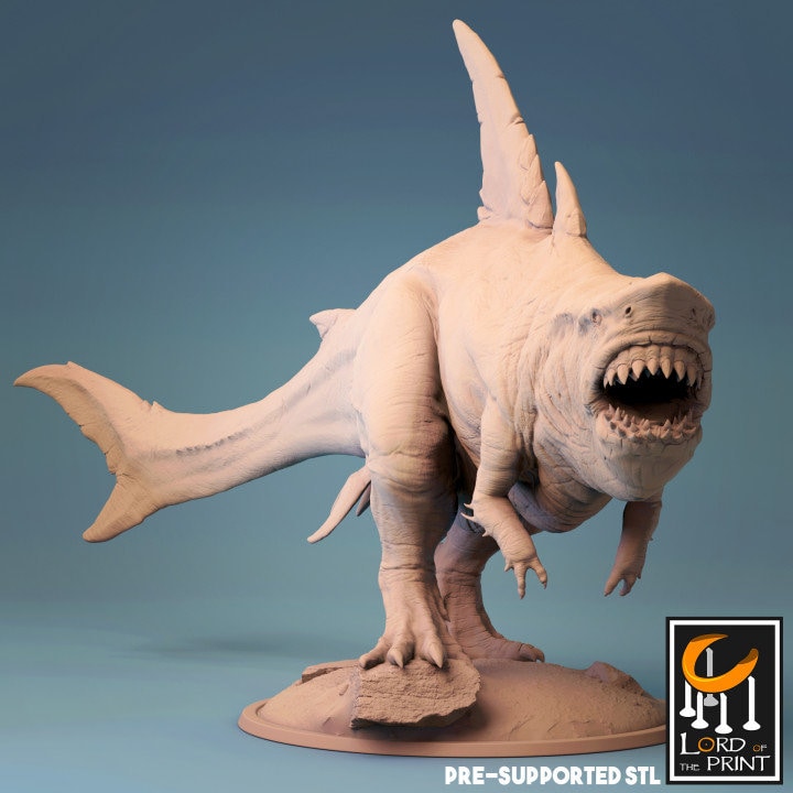 Karchar Tyrant, Shark rex Lord of the Print | Dungeons and Dragons | Pathfinder | Table Top RPG | 3D Printed Model
