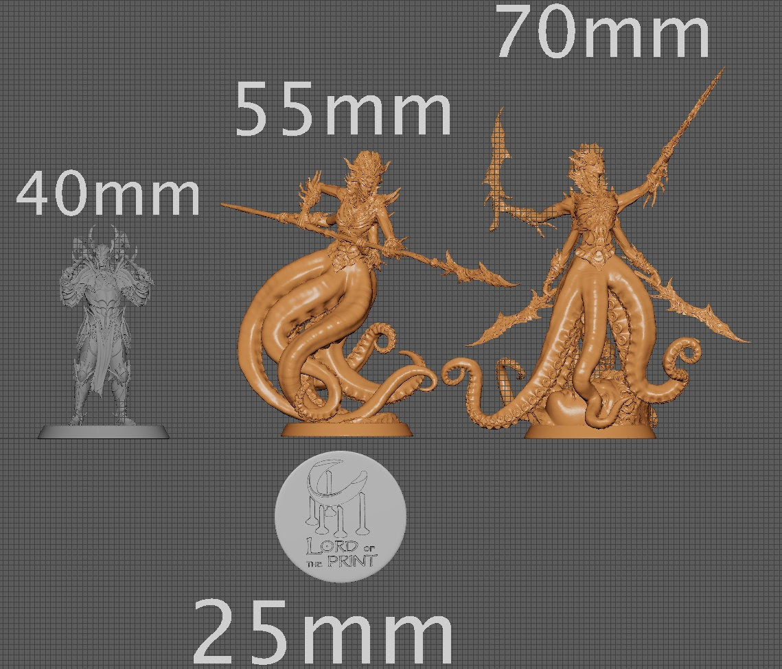 Sea Guardian, Triton, Lord of the Print | Dungeons and Dragons | Pathfinder | Table Top RPG | 3D Printed Model