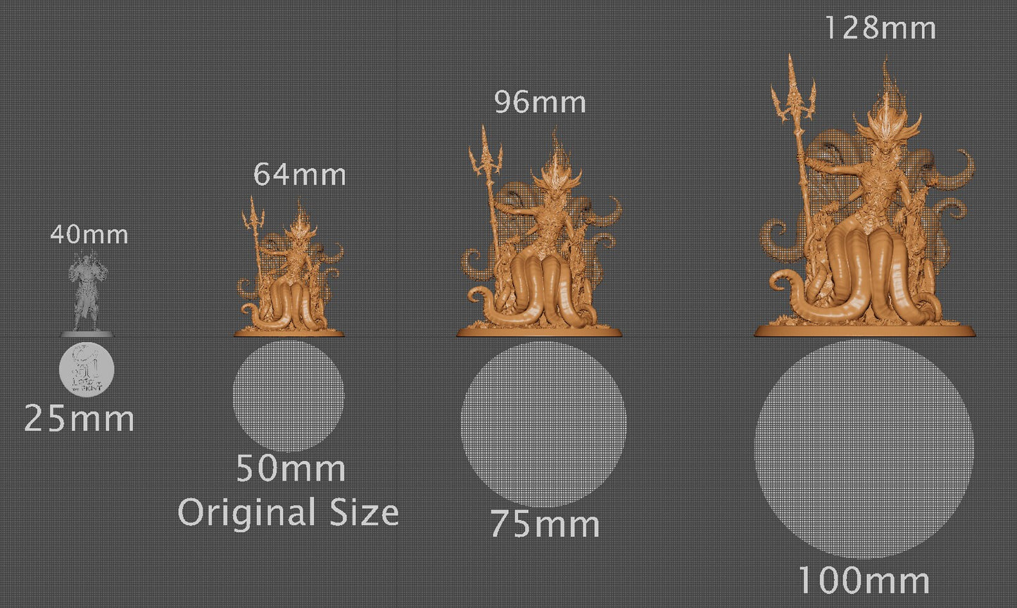 Sea Queen, Lord of the Print | Dungeons and Dragons | Pathfinder | Table Top RPG | 3D Printed Model
