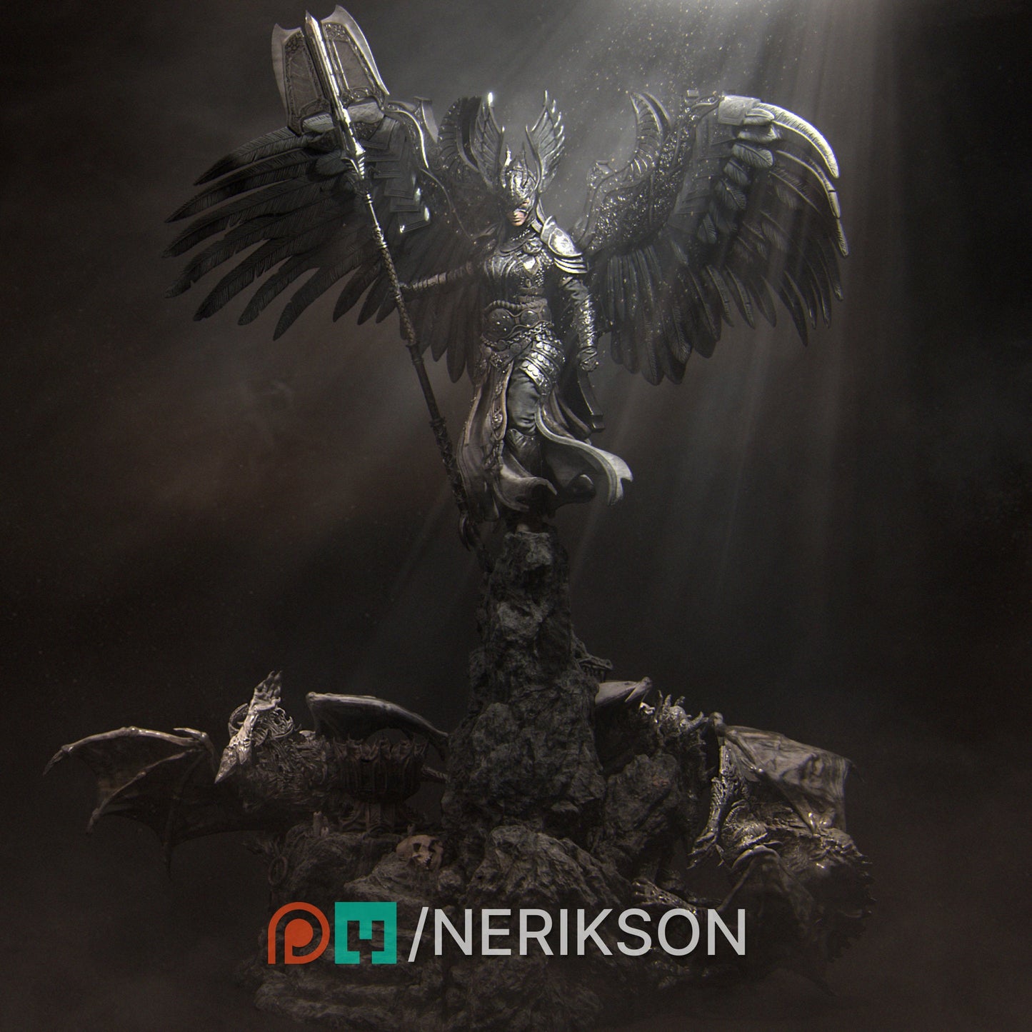 Revna Statue, Valkyrie, Ernest Nemirovsky| Dungeons and Dragons | Pathfinder | Table Top RPG | 3D Printed Model