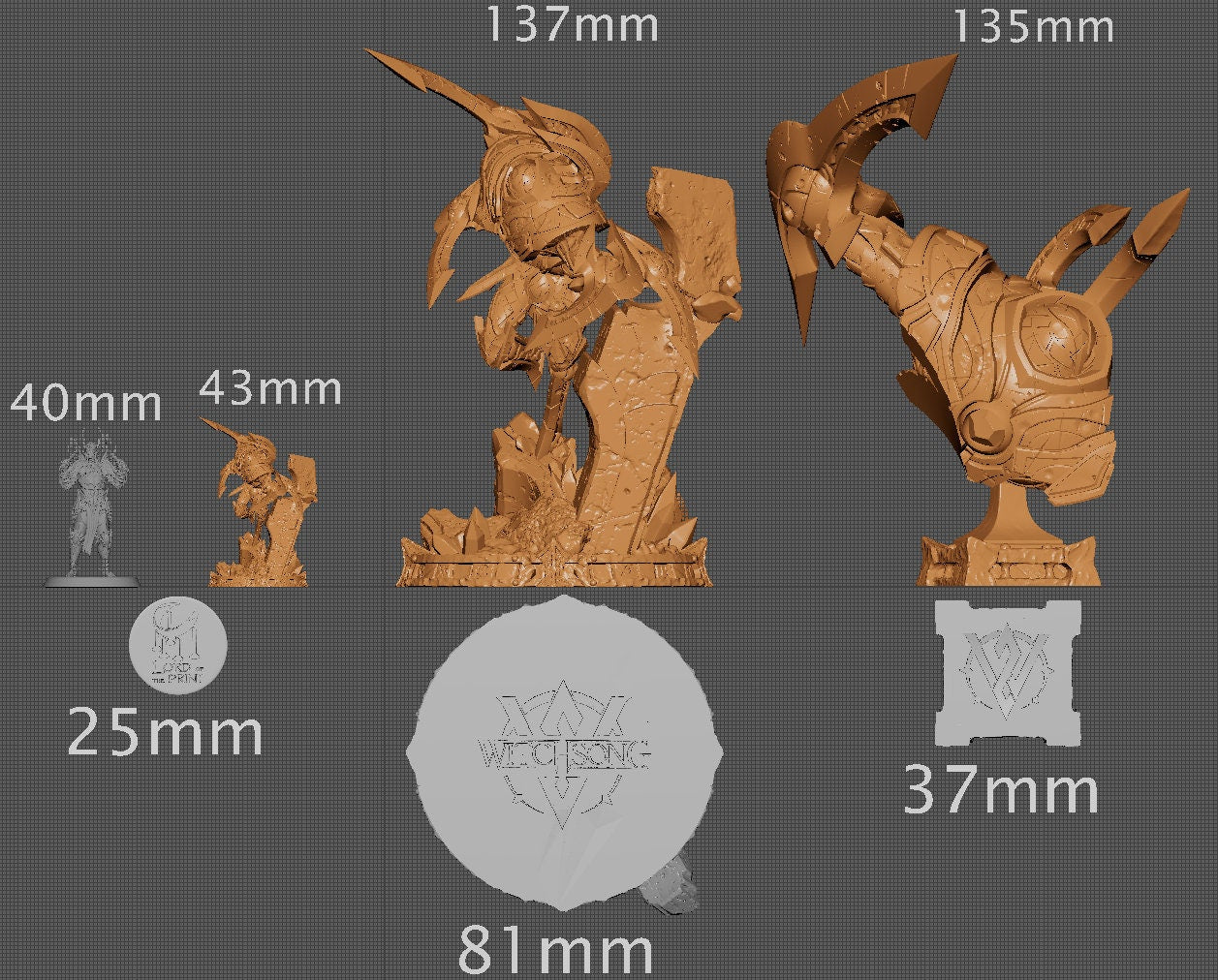 Warhorde Construct, Bust Option, Witchsong Miniatures | Dungeons and Dragons | Pathfinder | Table Top RPG | 3D Printed Model