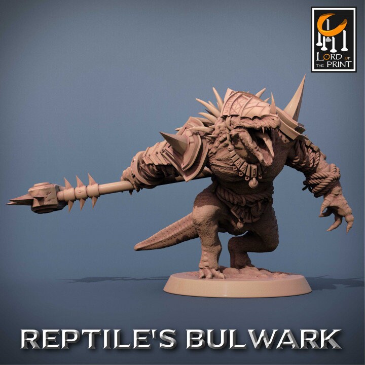 Lizardman Soldiers Pack 2, Lizardman Bulwark, Lord of the Print | Dungeons and Dragons | Pathfinder | Table Top RPG | 3D Printed Model