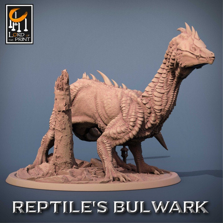 Riding Lizard, Lizardman Bulwark Lord of the Print | Dungeons and Dragons | Pathfinder | Table Top RPG | 3D Printed Model