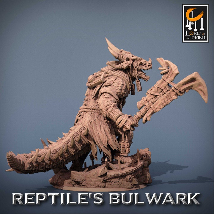 Lizardmen Generals, Lizardman Bulwark Lord of the Print| Dungeons and Dragons | Pathfinder | Table Top RPG | 3D Printed Model