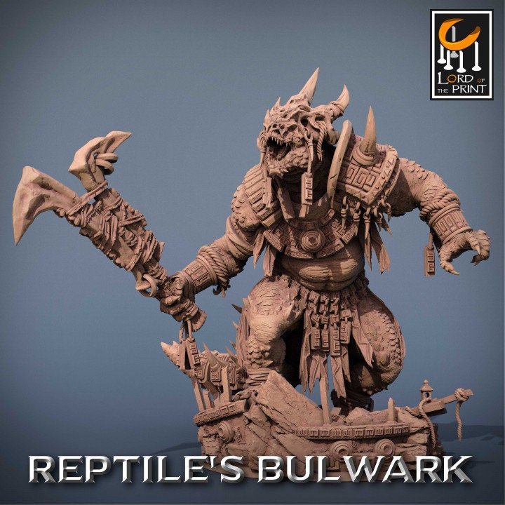 Lizardmen Generals, Lizardman Bulwark Lord of the Print| Dungeons and Dragons | Pathfinder | Table Top RPG | 3D Printed Model