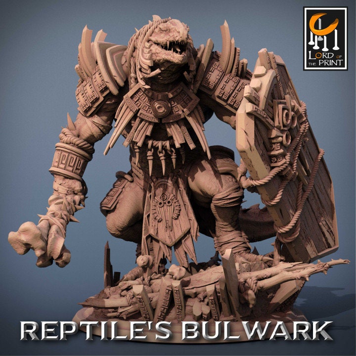 Lizardmen Generals, Lizardman Bulwark Lord of the Print| Dungeons and Dragons | Pathfinder | Table Top RPG | 3D Printed Model