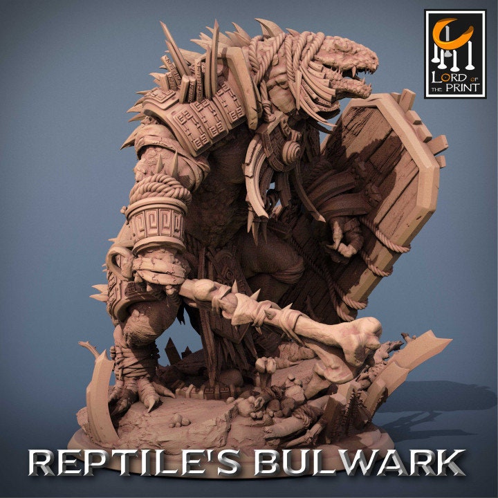 Lizardmen Generals, Lizardman Bulwark Lord of the Print| Dungeons and Dragons | Pathfinder | Table Top RPG | 3D Printed Model