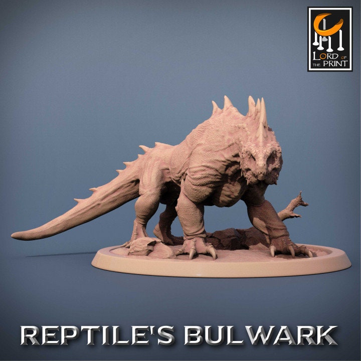 Crested Varan Pack, Lizardman Bulwark Lord of the Print | Dungeons and Dragons | Pathfinder | Table Top RPG | 3D Printed Model