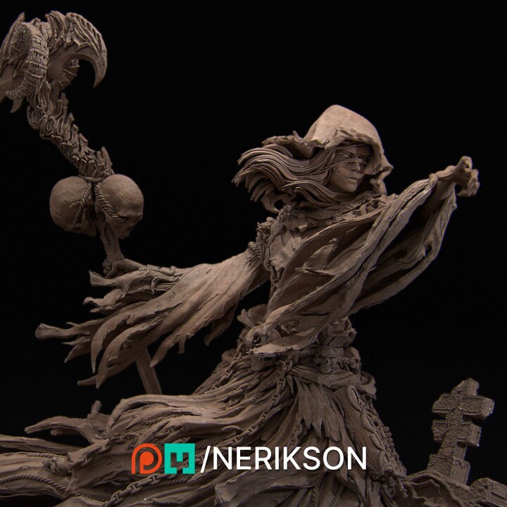 The Grim Reaper, Statue, Ernest Nemirovsky| Dungeons and Dragons | Pathfinder | Table Top RPG | 3D Printed Model