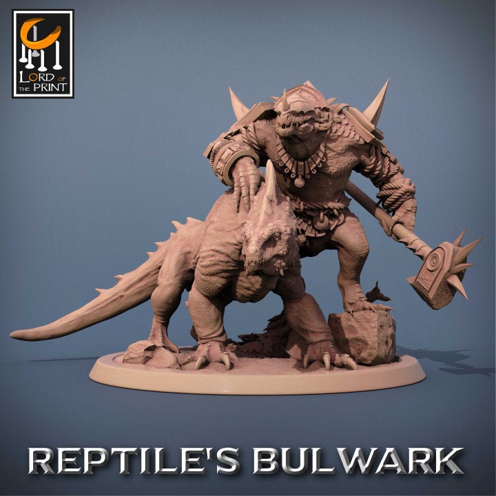 Lizardman Soldiers Pack 1, Lizardman Bulwark, Lord of the Print | Dungeons and Dragons | Pathfinder | Table Top RPG | 3D Printed Model