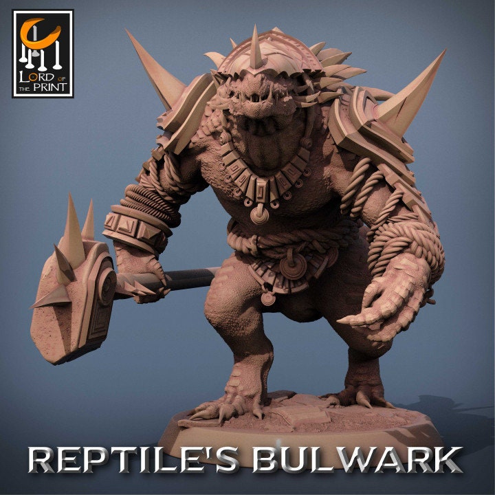 Lizardman Soldiers Pack 1, Lizardman Bulwark, Lord of the Print | Dungeons and Dragons | Pathfinder | Table Top RPG | 3D Printed Model