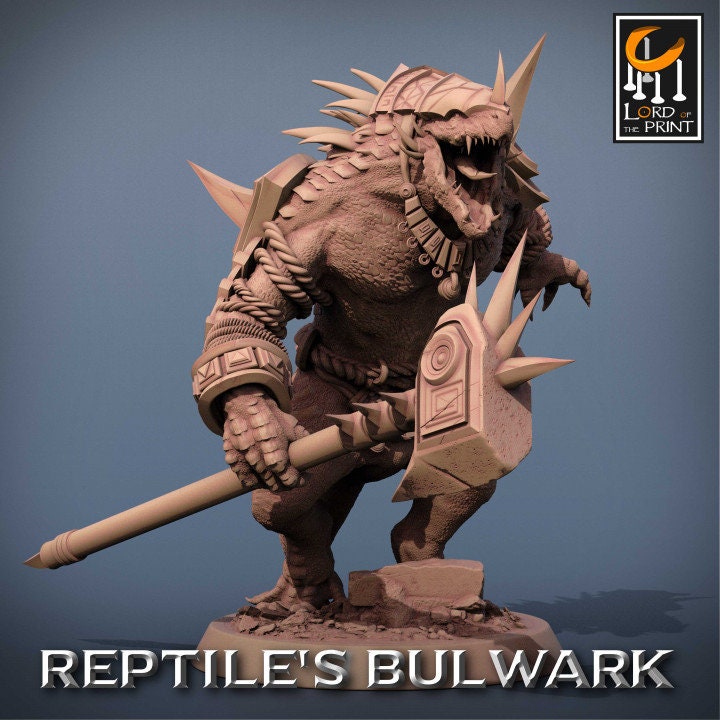 Lizardman Soldiers Pack 1, Lizardman Bulwark, Lord of the Print | Dungeons and Dragons | Pathfinder | Table Top RPG | 3D Printed Model