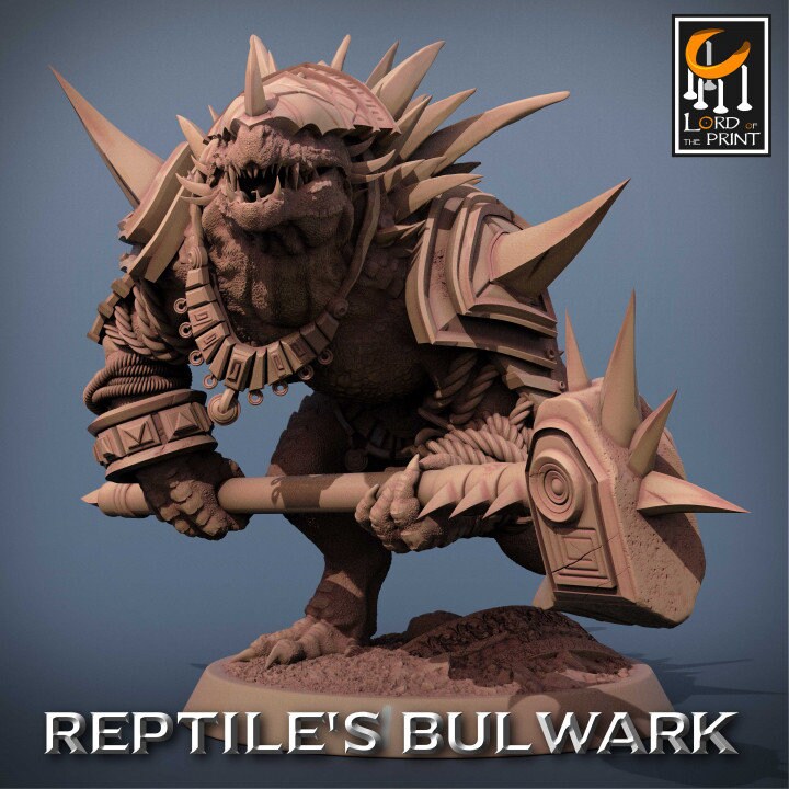 Lizardman Soldiers Pack 2, Lizardman Bulwark, Lord of the Print | Dungeons and Dragons | Pathfinder | Table Top RPG | 3D Printed Model