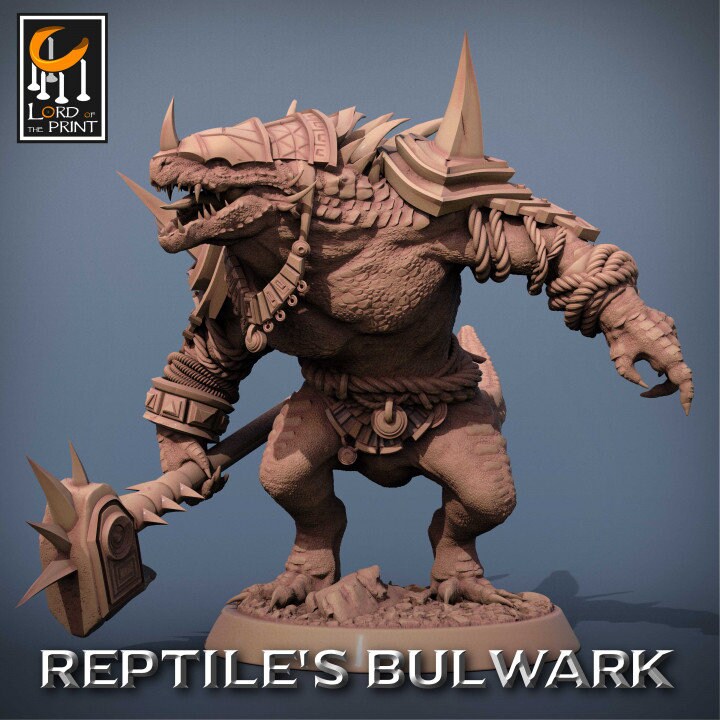 Lizardman Soldiers Pack 2, Lizardman Bulwark, Lord of the Print | Dungeons and Dragons | Pathfinder | Table Top RPG | 3D Printed Model