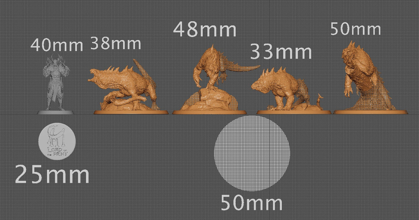 Crested Varan Pack, Lizardman Bulwark Lord of the Print | Dungeons and Dragons | Pathfinder | Table Top RPG | 3D Printed Model