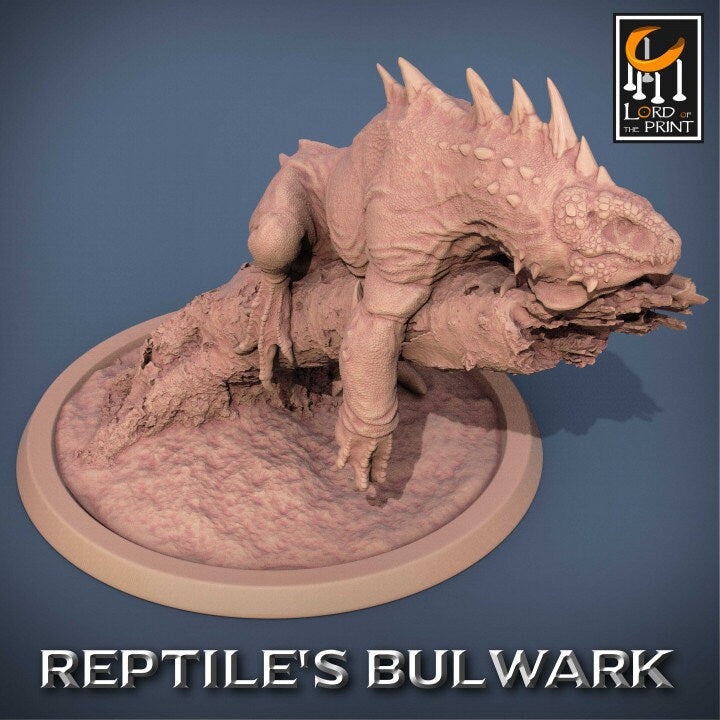 Crested Varan Pack, Lizardman Bulwark Lord of the Print | Dungeons and Dragons | Pathfinder | Table Top RPG | 3D Printed Model