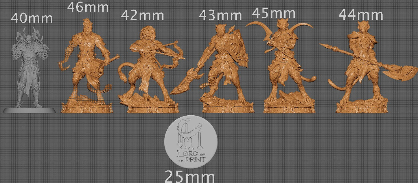 Lionhorde Soldiers, Witchsong Miniatures | Dungeons and Dragons | Pathfinder | Table Top RPG | 3D Printed Model