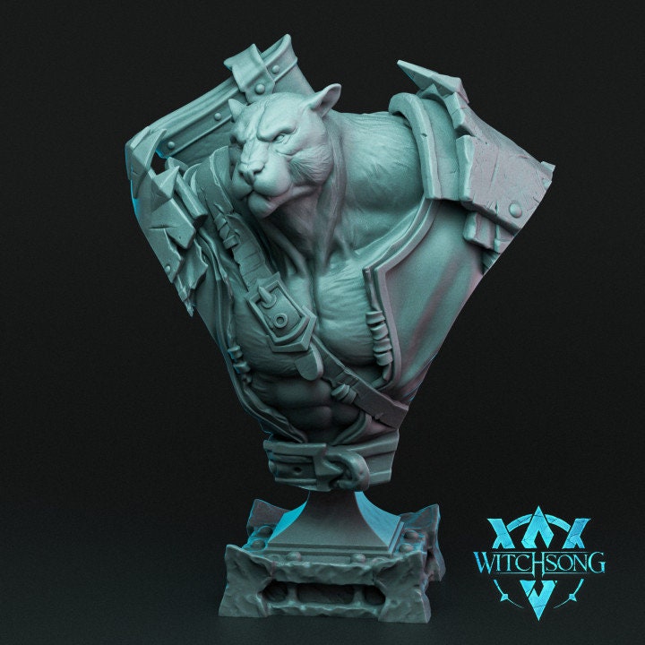 Black Claw, the Lord of the Jungle and Bust, Witchsong Miniatures | Dungeons and Dragons | Pathfinder | Table Top RPG | 3D Printed Model