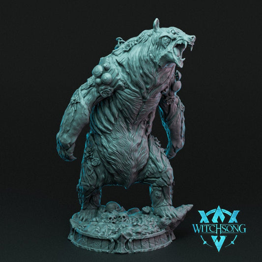 Akros the Dread Bear, Witchsong Miniatures | Dungeons and Dragons | Pathfinder | Table Top RPG | 3D Printed Model