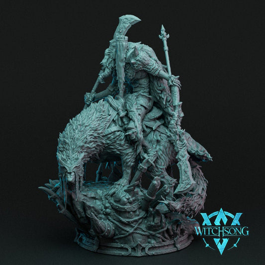 The King on his Dreadhound, Witchsong Miniatures | Dungeons and Dragons | Pathfinder | Table Top RPG | 3D Printed Model