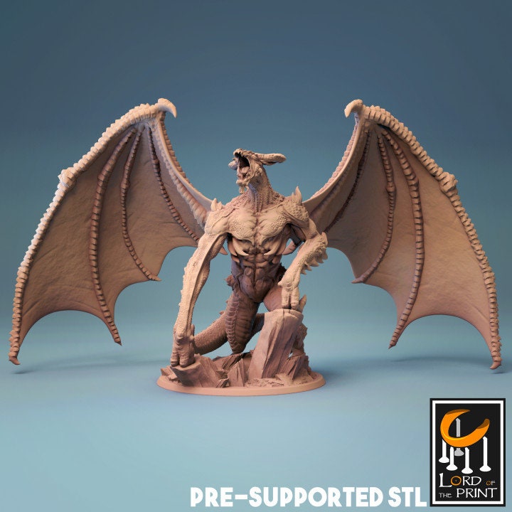 Bat Dragon, Lord of the Print | Dungeons and Dragons | Pathfinder | Table Top RPG | 3D Printed Model