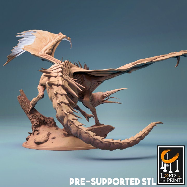 Bloodsucker Dragon, Lord of the Print | Dungeons and Dragons | Pathfinder | Table Top RPG | 3D Printed Model