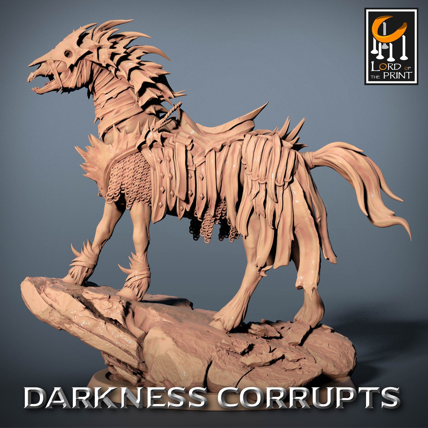 Corrupted Horses, 5 poses, P1, Darkness Corrupts, Lord of the Print | Dungeons and Dragons | Pathfinder | Table Top RPG | 3D Printed Model