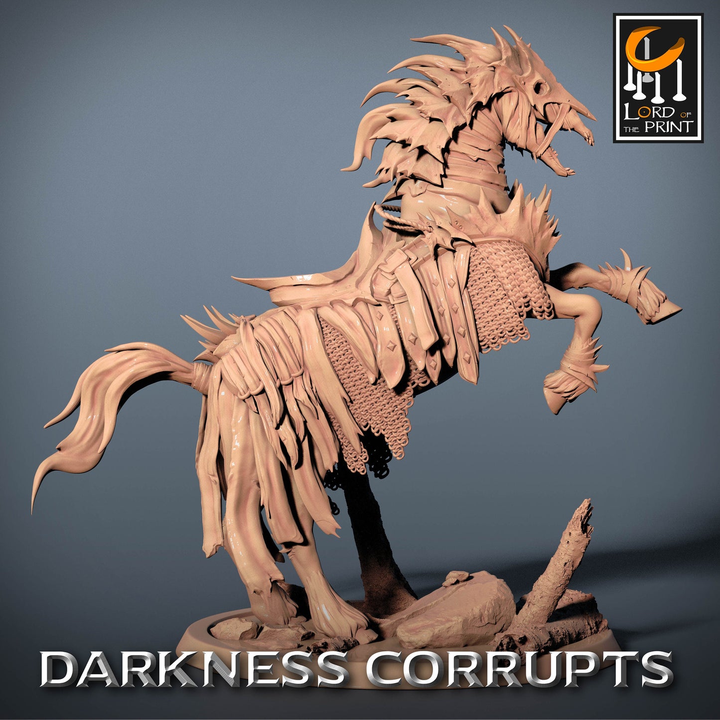 Corrupted Horses, 5 poses, P2, Darkness Corrupts, Lord of the Print | Dungeons and Dragons | Pathfinder | Table Top RPG | 3D Printed Model