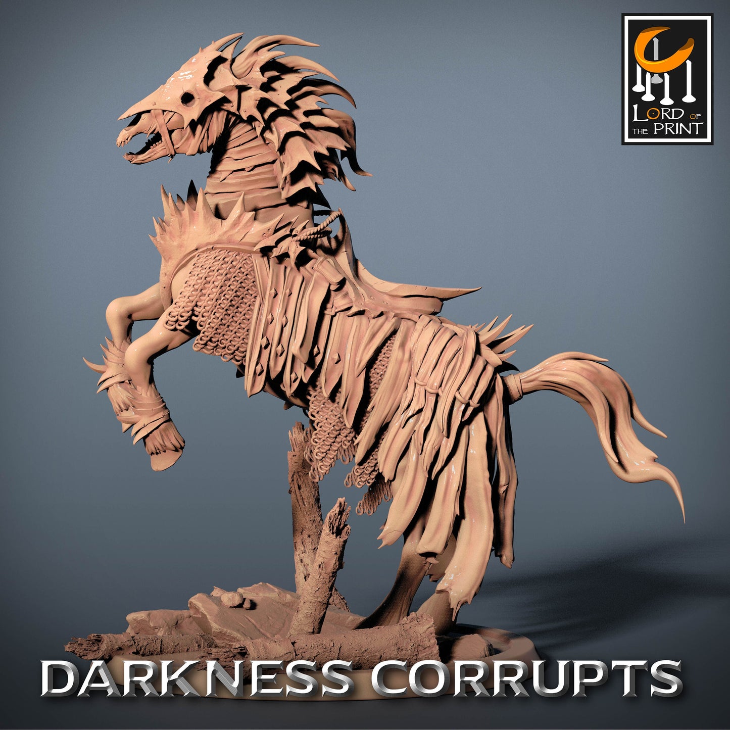 Corrupted Horses, 5 poses, P2, Darkness Corrupts, Lord of the Print | Dungeons and Dragons | Pathfinder | Table Top RPG | 3D Printed Model