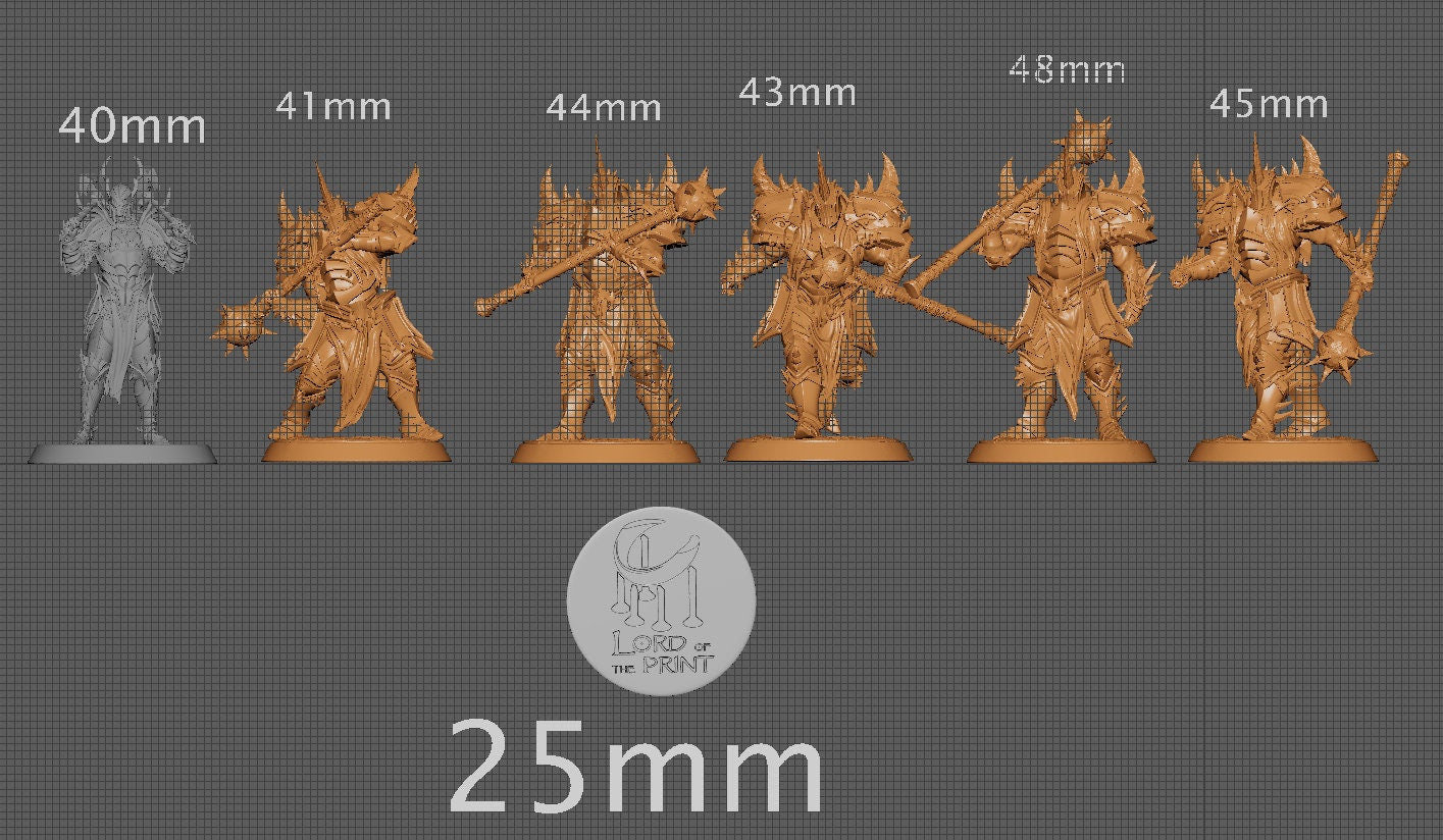 Dark Knight Mace Squad, Darkness Corrupts, Lord of the Print | Dungeons and Dragons | Pathfinder | Table Top RPG | 3D Printed Model