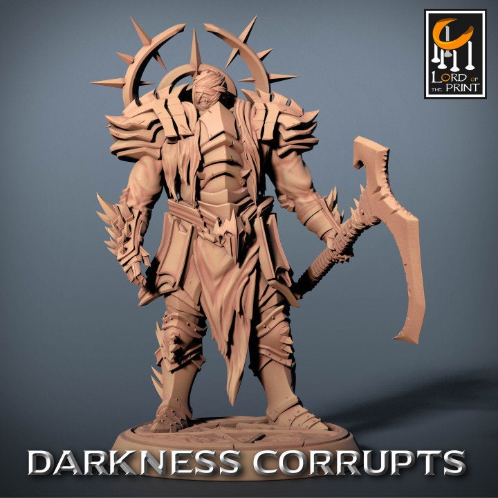 Dark Knight Scythe Squad, Darkness Corrupts, Lord of the Print | Dungeons and Dragons | Pathfinder | Table Top RPG | 3D Printed Model