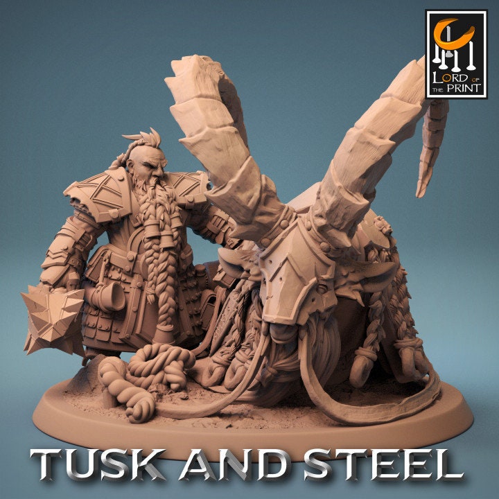 Goat Riders, Tusks and Steel, Lord of the Print | Dungeons and Dragons | Pathfinder | Table Top RPG | 3D Printed Model