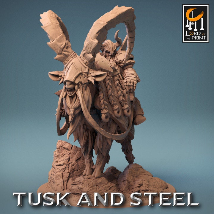 Goat Riders, Tusks and Steel, Lord of the Print | Dungeons and Dragons | Pathfinder | Table Top RPG | 3D Printed Model