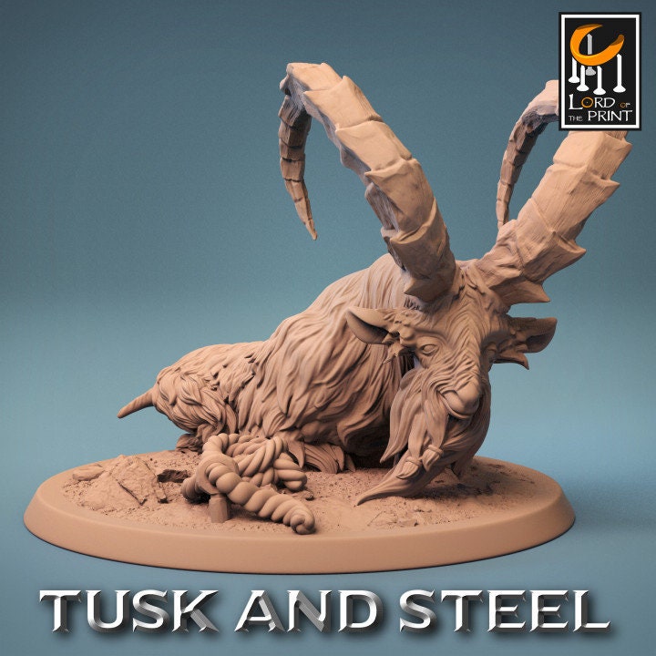 Wild Goats, Tusks and Steel, Lord of the Print | Dungeons and Dragons | Pathfinder | Table Top RPG | 3D Printed Model