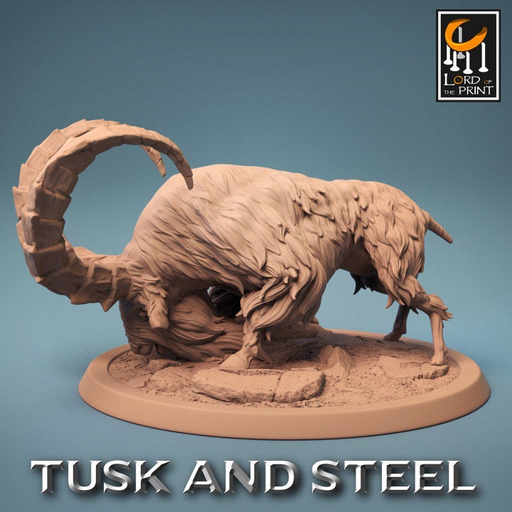 Wild Goats, Tusks and Steel, Lord of the Print | Dungeons and Dragons | Pathfinder | Table Top RPG | 3D Printed Model