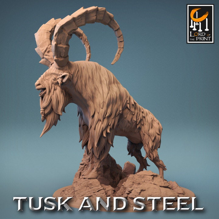 Wild Goats, Tusks and Steel, Lord of the Print | Dungeons and Dragons | Pathfinder | Table Top RPG | 3D Printed Model