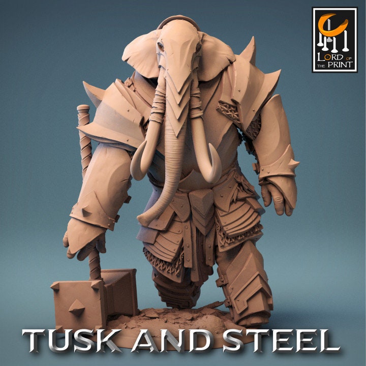 Loxodon Soldiers, Tusks and Steel, Lord of the Print | Dungeons and Dragons | Pathfinder | Table Top RPG | 3D Printed Model