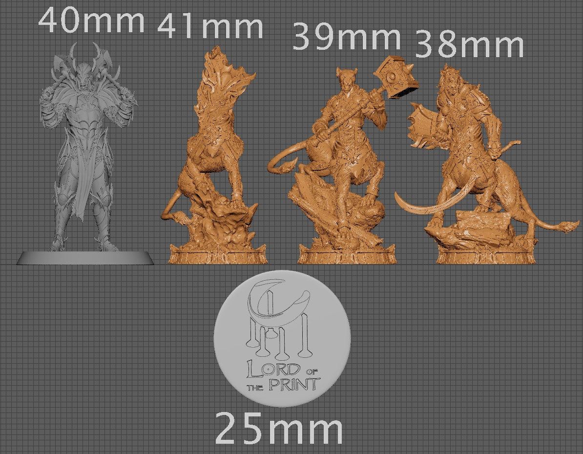 Lionhorde Lieutenants, Witchsong Miniatures | Dungeons and Dragons | Pathfinder | Table Top RPG | 3D Printed Model