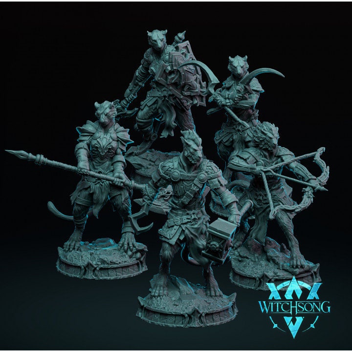 Lionhorde Soldiers, Witchsong Miniatures | Dungeons and Dragons | Pathfinder | Table Top RPG | 3D Printed Model